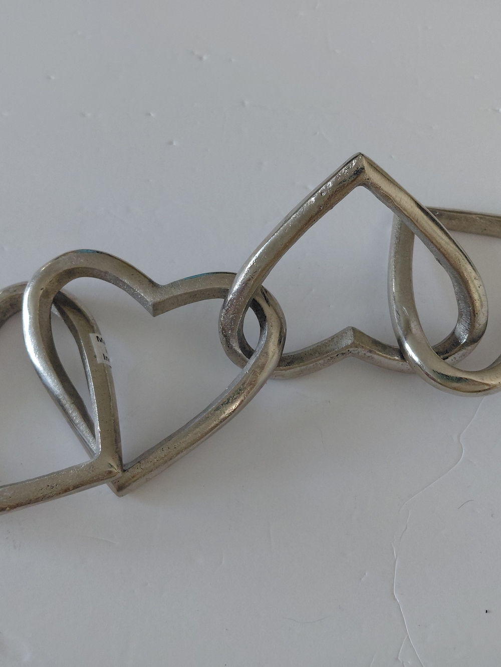 YNS Generic Silver Interlocking Heart Napkin Rings Set